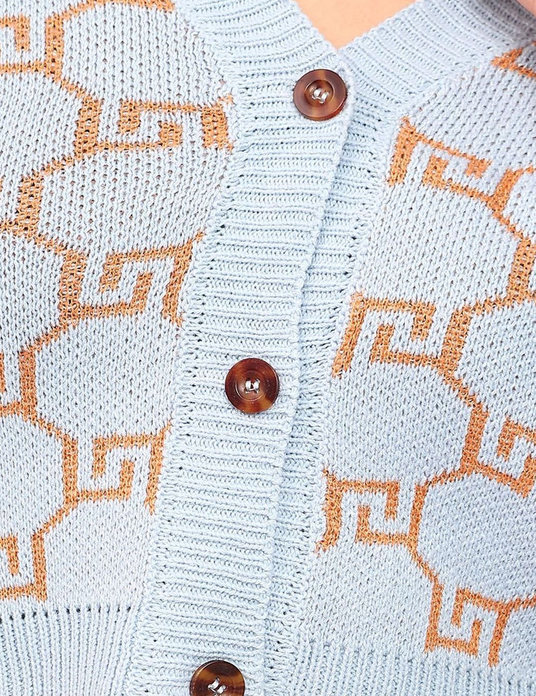 Kotty Women Self Design Crop Cardigan