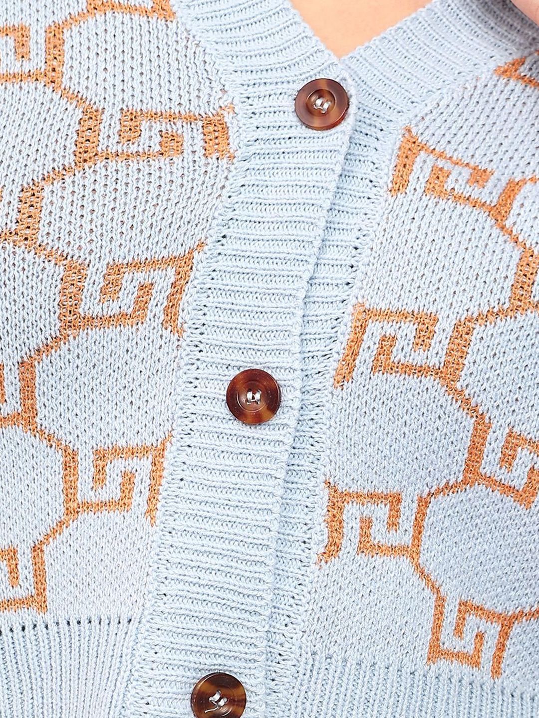 Kotty Women Self Design Crop Cardigan