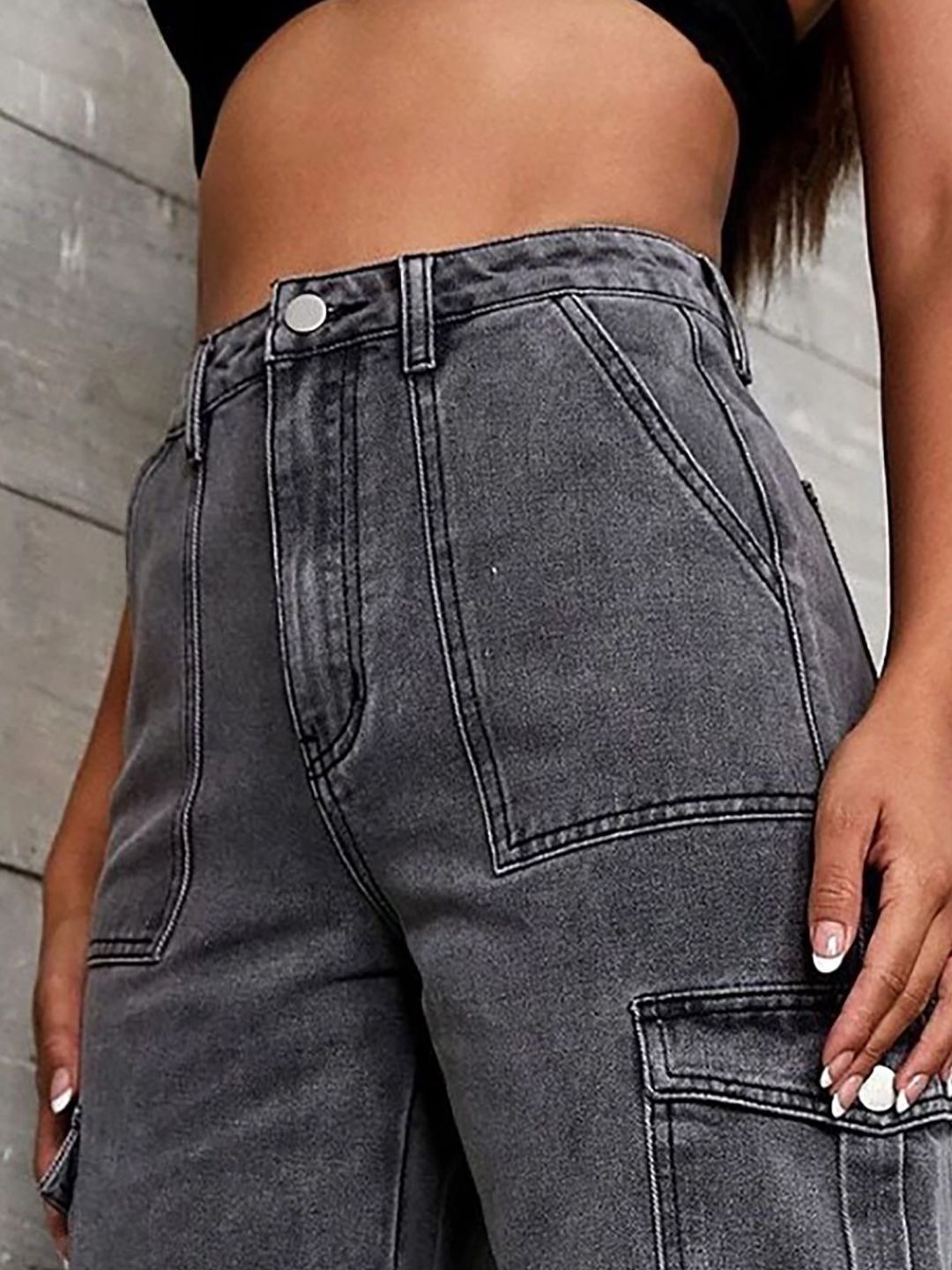 Kotty Women Straight Fit High-Rise Stretchable Cotton Jeans