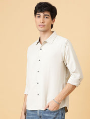 Kotty Men Relaxed Spread Collar Solid Casual Shirt