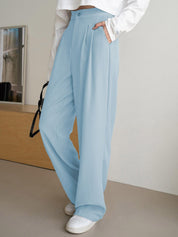 Kotty Women Straight Fit High-Rise Pleated Trousers