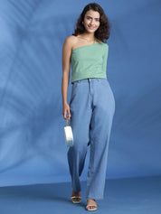 Kotty Women Solid One Shoulder Top