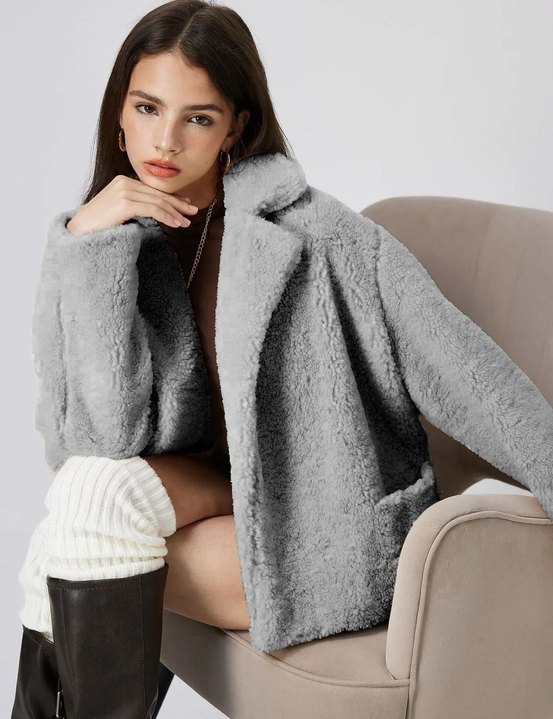 Kotty Lightweight Open Front Lapel Collar Jacket