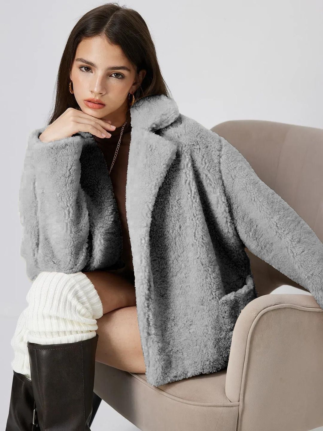 Kotty Lightweight Open Front Lapel Collar Jacket