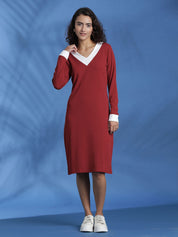 Kotty Solid A-Line Midi Dress