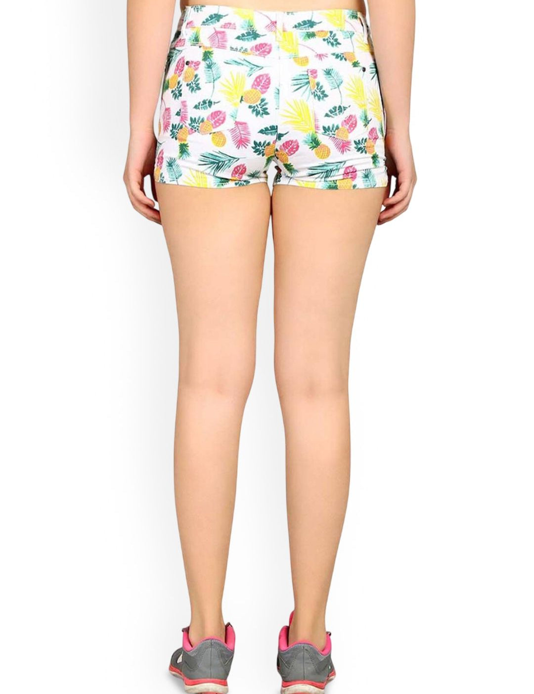 Kotty Women Floral Printed High-Rise Cotton Hot Pants Shorts