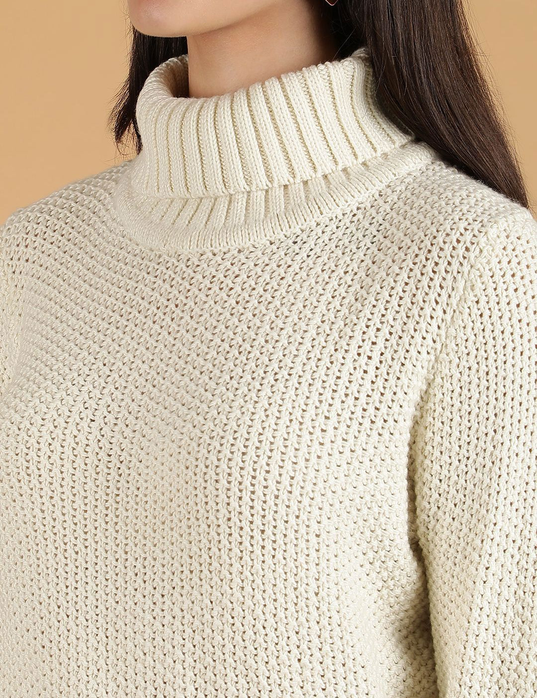 Kotty Women Turtle Neck Cotton Pullover Sweater