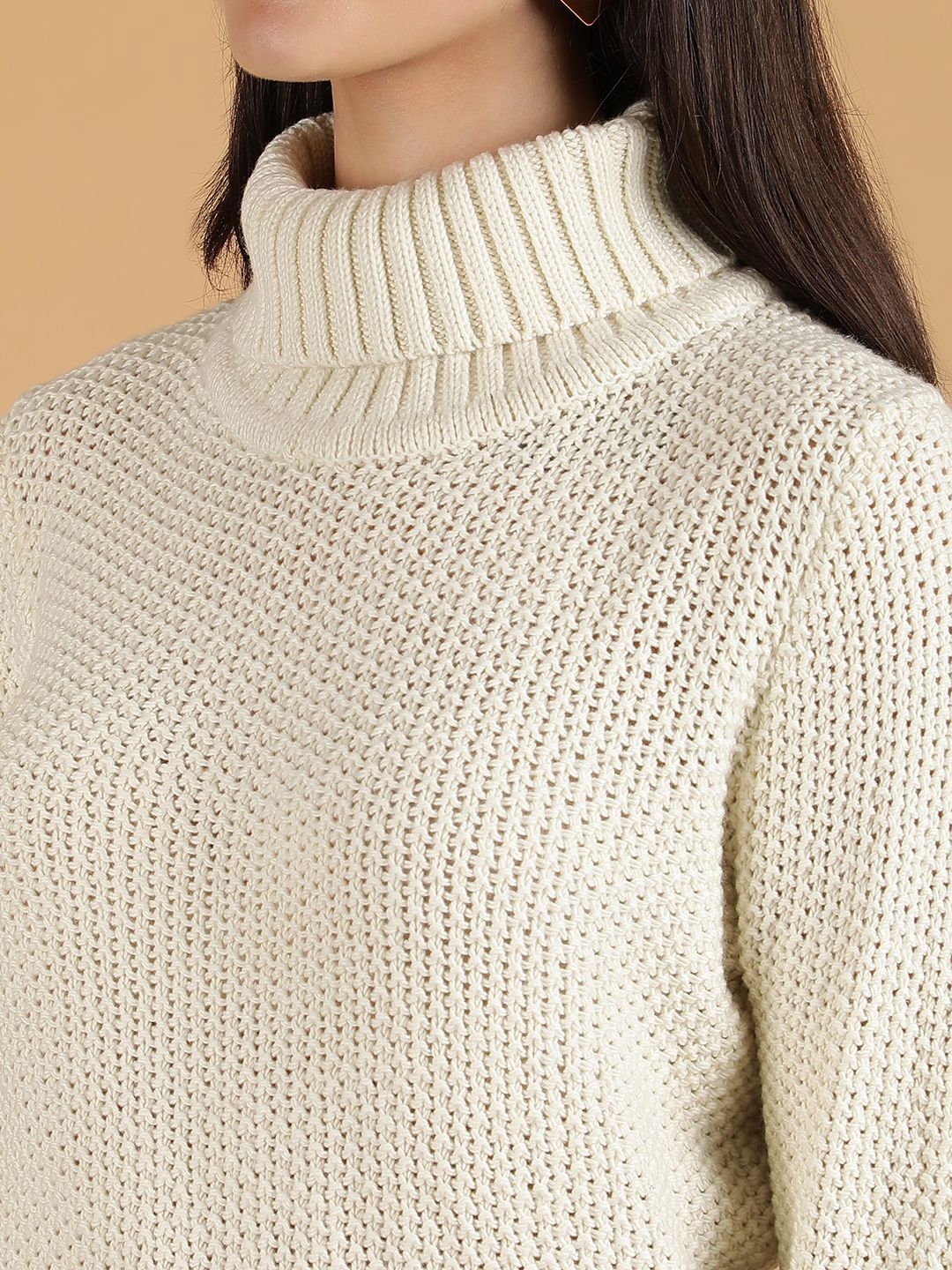 Kotty Women Turtle Neck Cotton Pullover Sweater