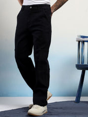 Kotty Men Low-Rise Wrinkle Free Cargos Trousers