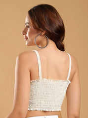 Kotty Embellished Cotton Crop Top