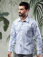 Kotty Men Spread Collar Abstract Printed Casual Shirt