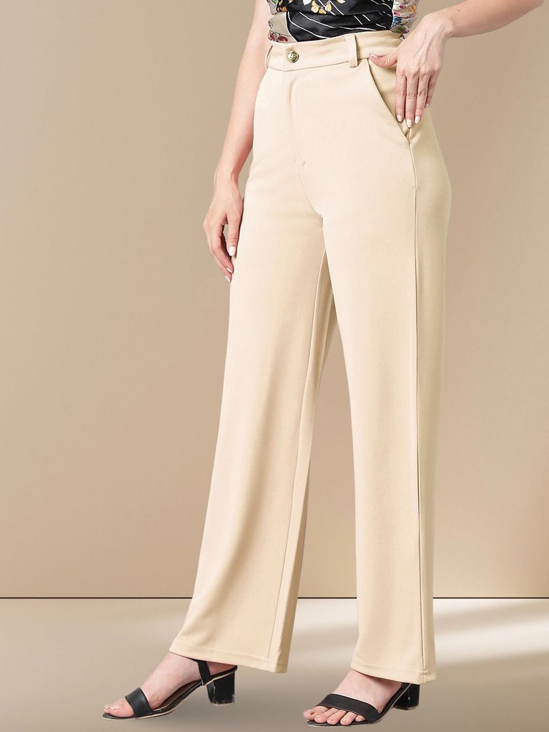 Kotty Women Straight Fit High-Rise Trousers