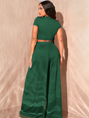 Kotty Round Neck Short Sleeves Top & Palazzo 