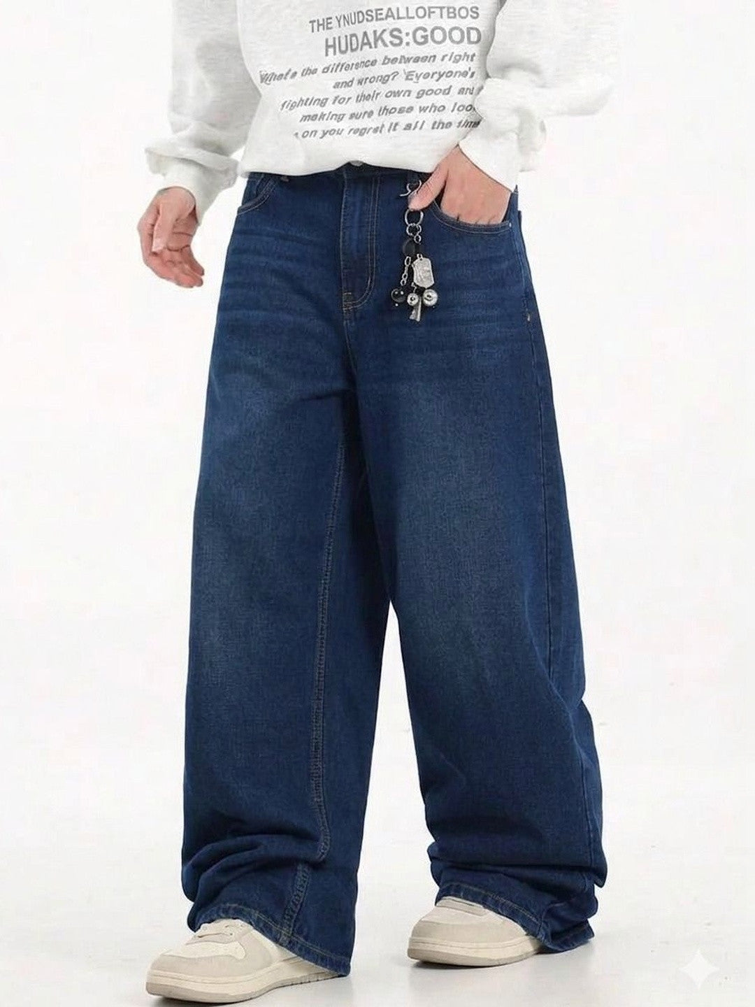 Kotty Men Wide Leg Low-Rise Jeans