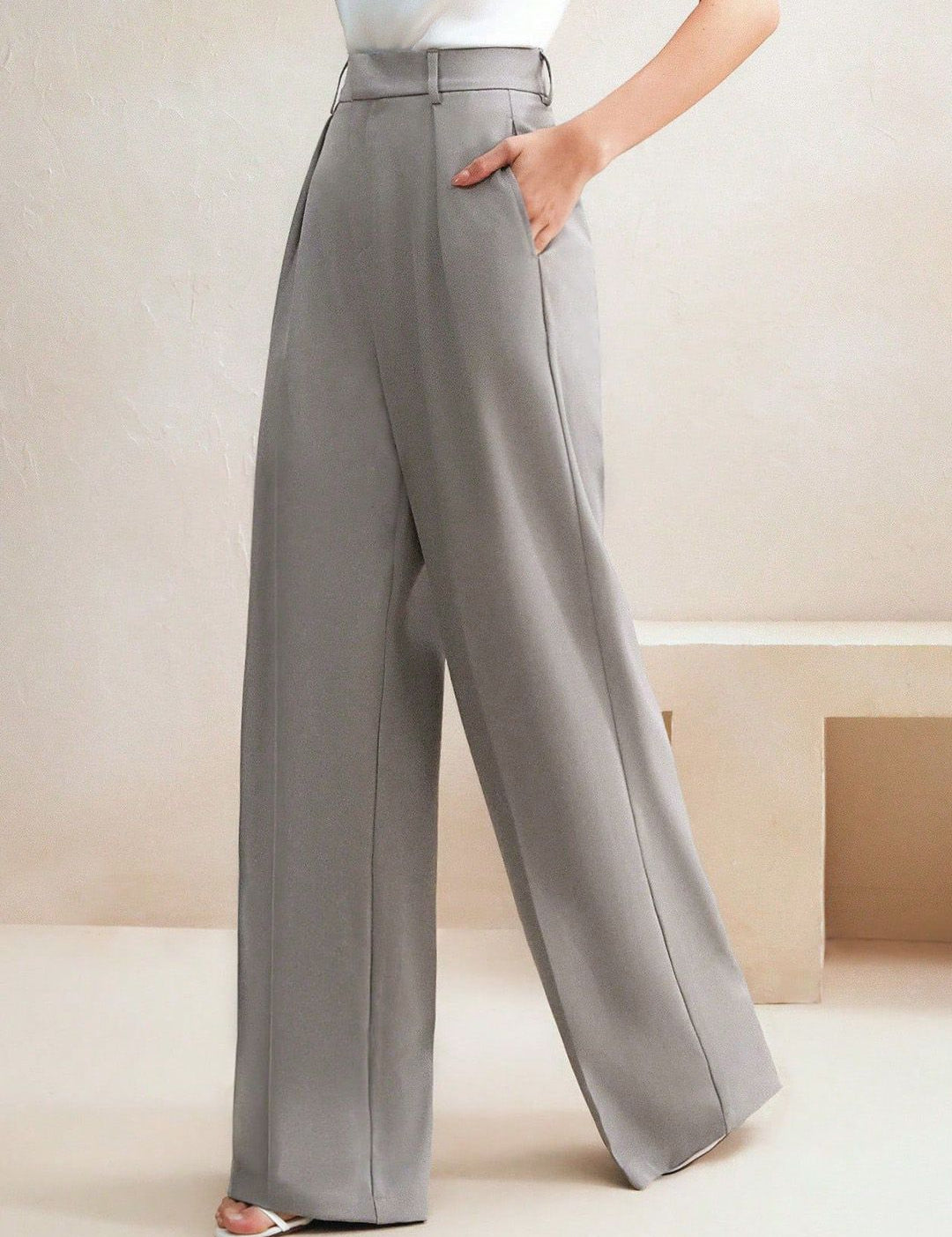 Kotty Women Wide Leg High-Rise Easy Wash Pleated Trousers