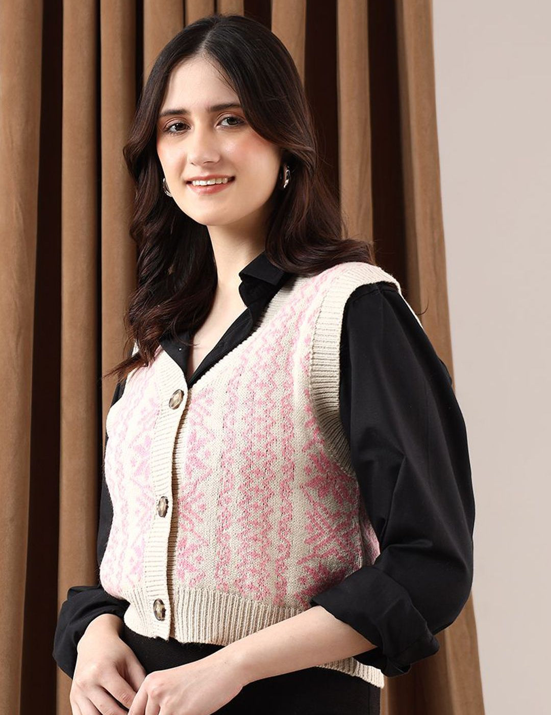 Kotty Women Printed Crop Cardigan