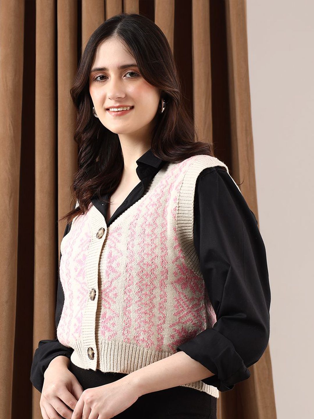 Kotty Women Printed Crop Cardigan