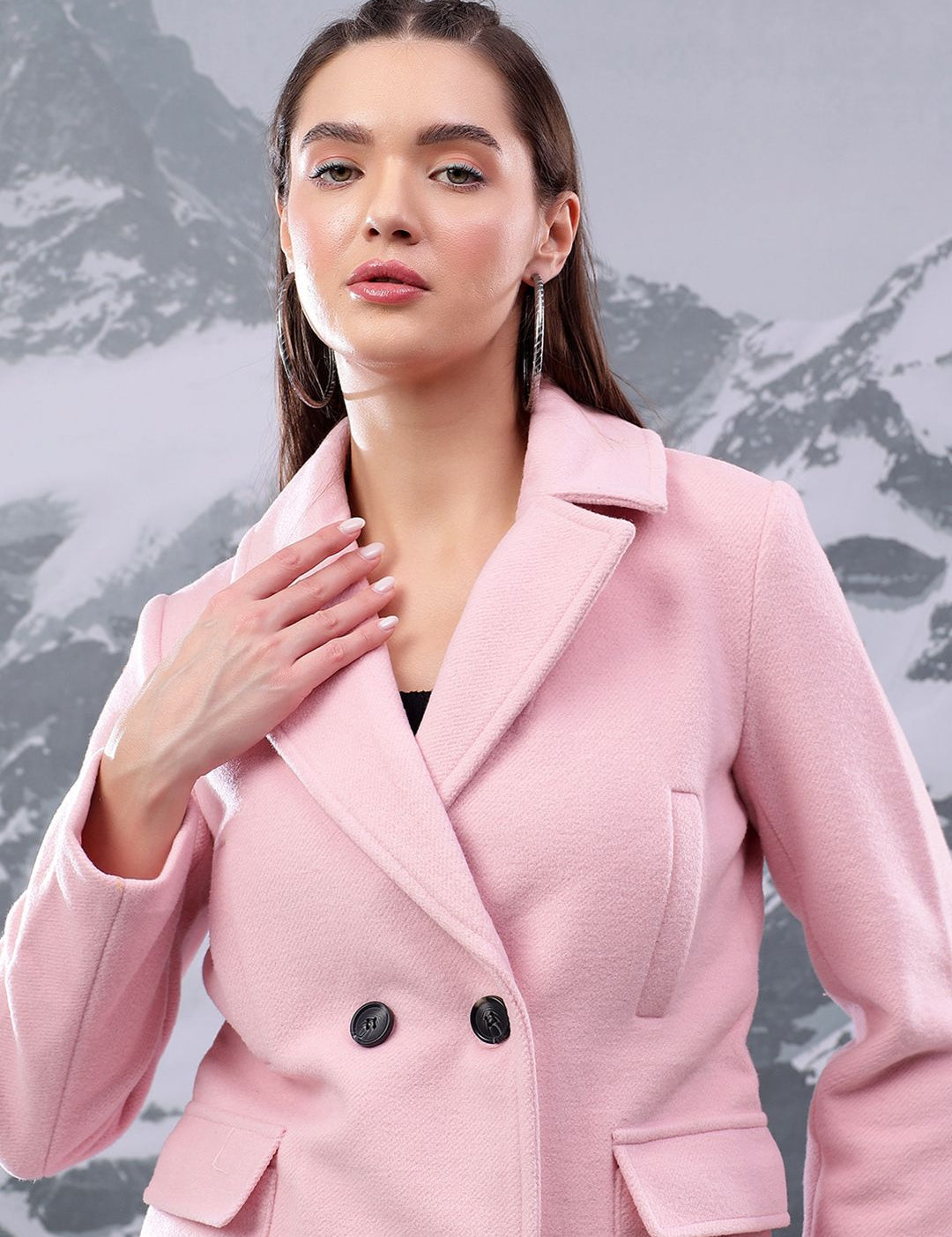 Kotty Notched Lapel Double-Breasted Overcoat