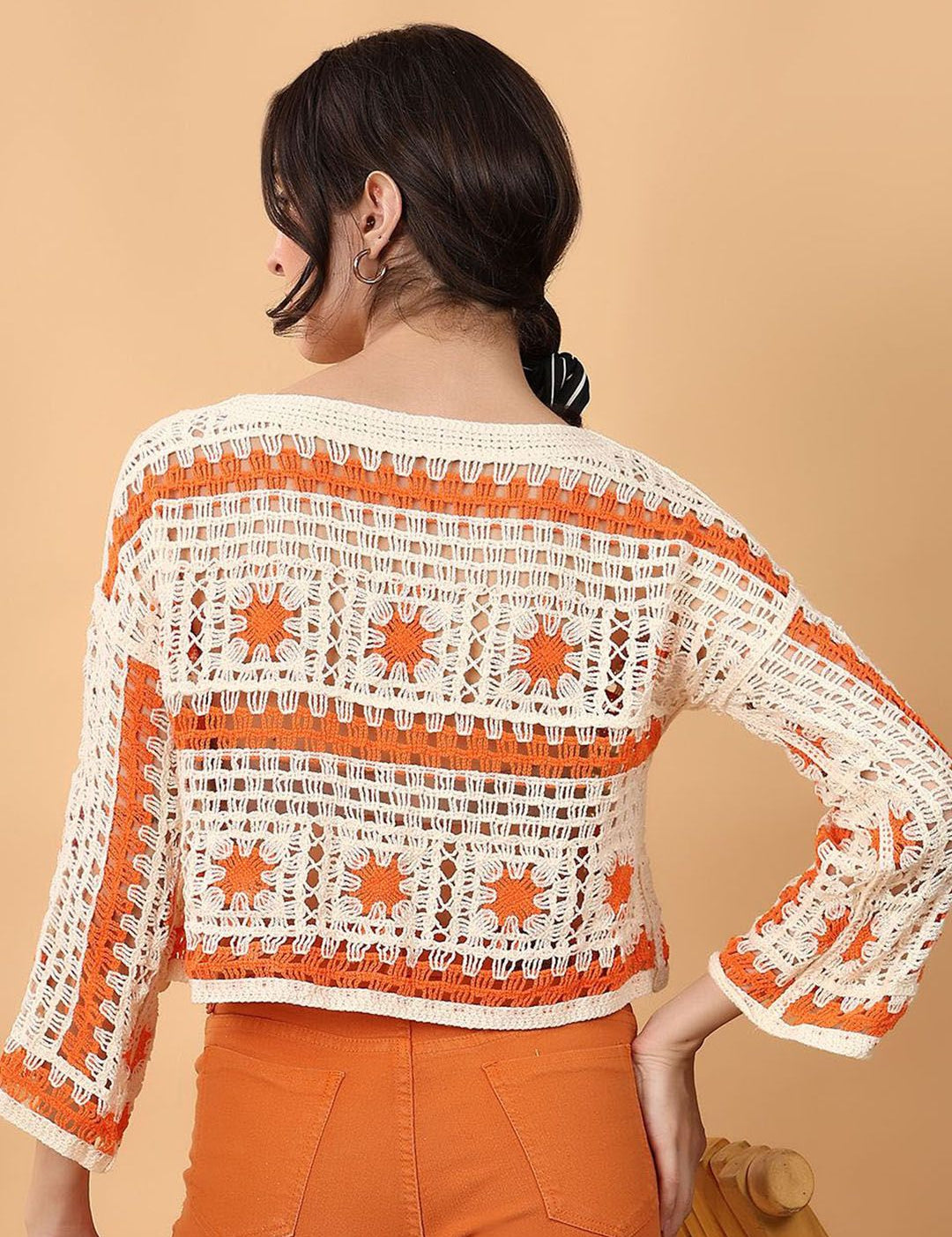 Kotty Women Self Design Cotton Crop Top