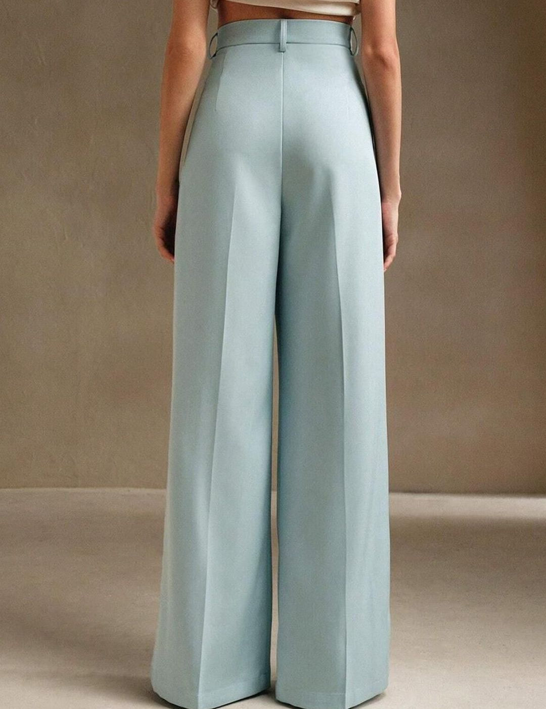 Kotty Women Cotton Relaxed Straight Leg Straight Fit High-Rise Easy Wash Wide Leg Trousers