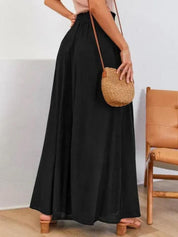 Kotty Women Loose Fit High-Rise Easy Wash Pleated Linen Trousers