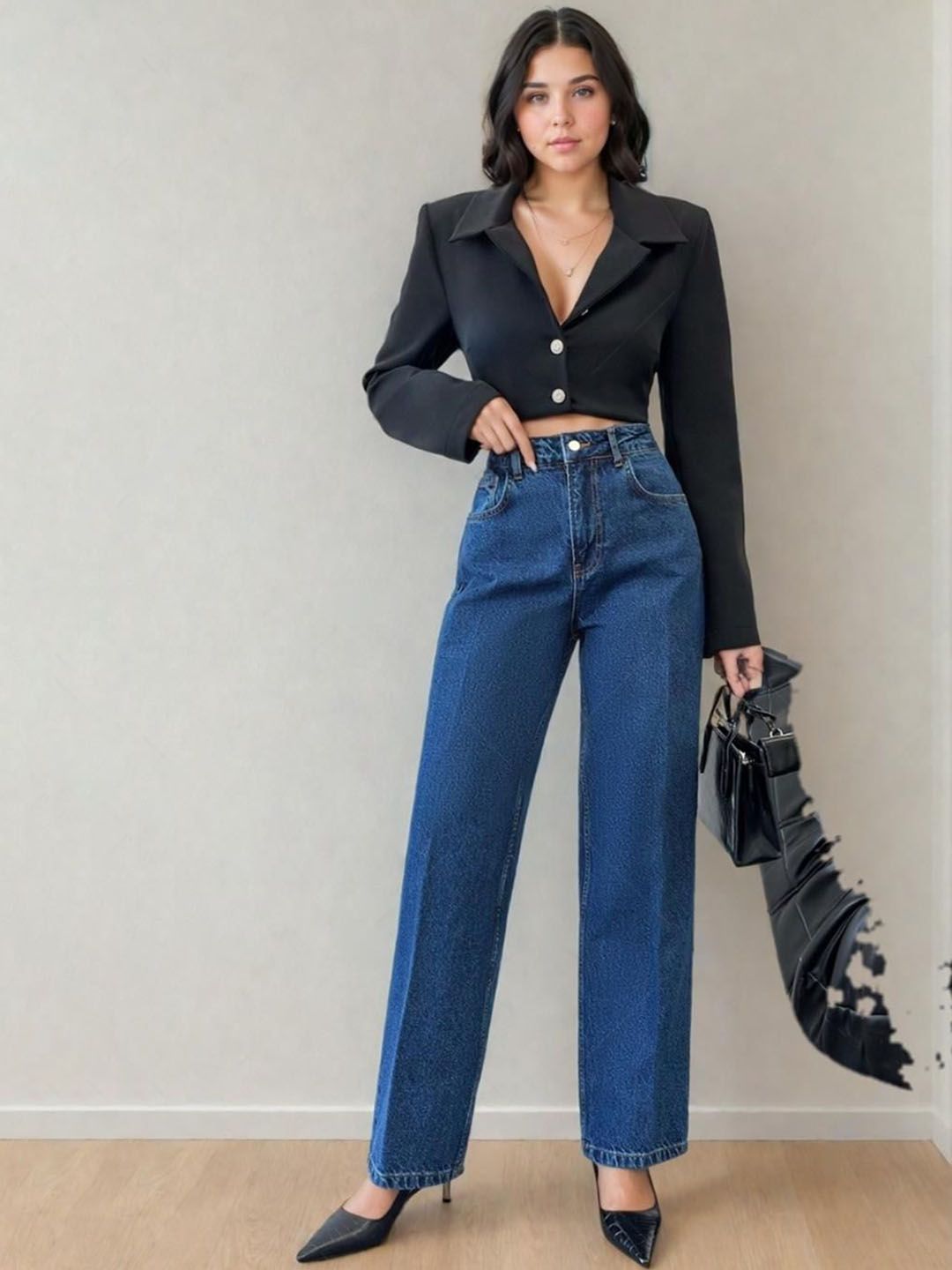 Kotty Women Straight Fit High-Rise Stretchable Jeans