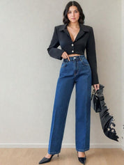 Kotty Women Straight Fit High-Rise Stretchable Jeans