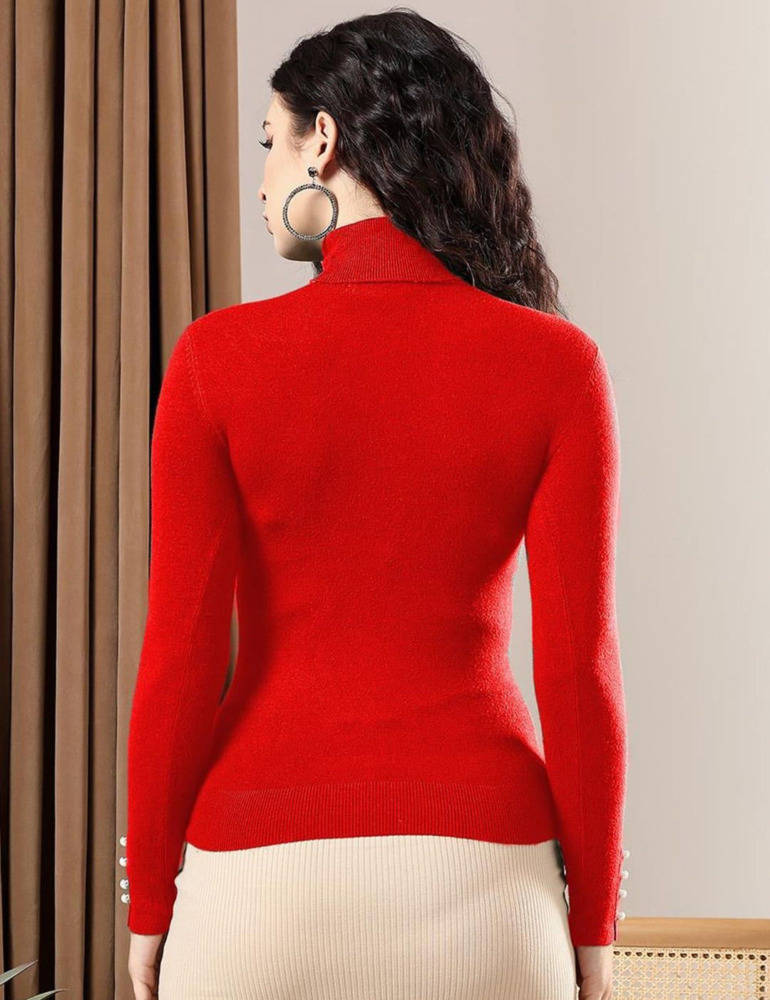 Kotty Women High Neck Long Sleeves Pullover