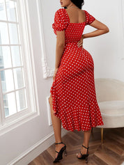 Kotty Polka Dot Off-Shoulder Top with Skirt