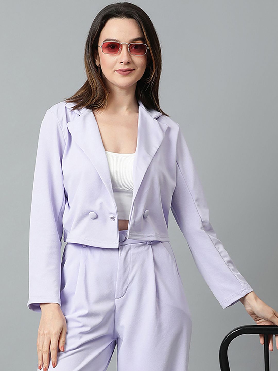 KOTTY Basics Double Breasted Crop Blazer