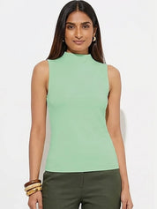 Kotty Top Forest Green Women's High Sleeveless Fashion