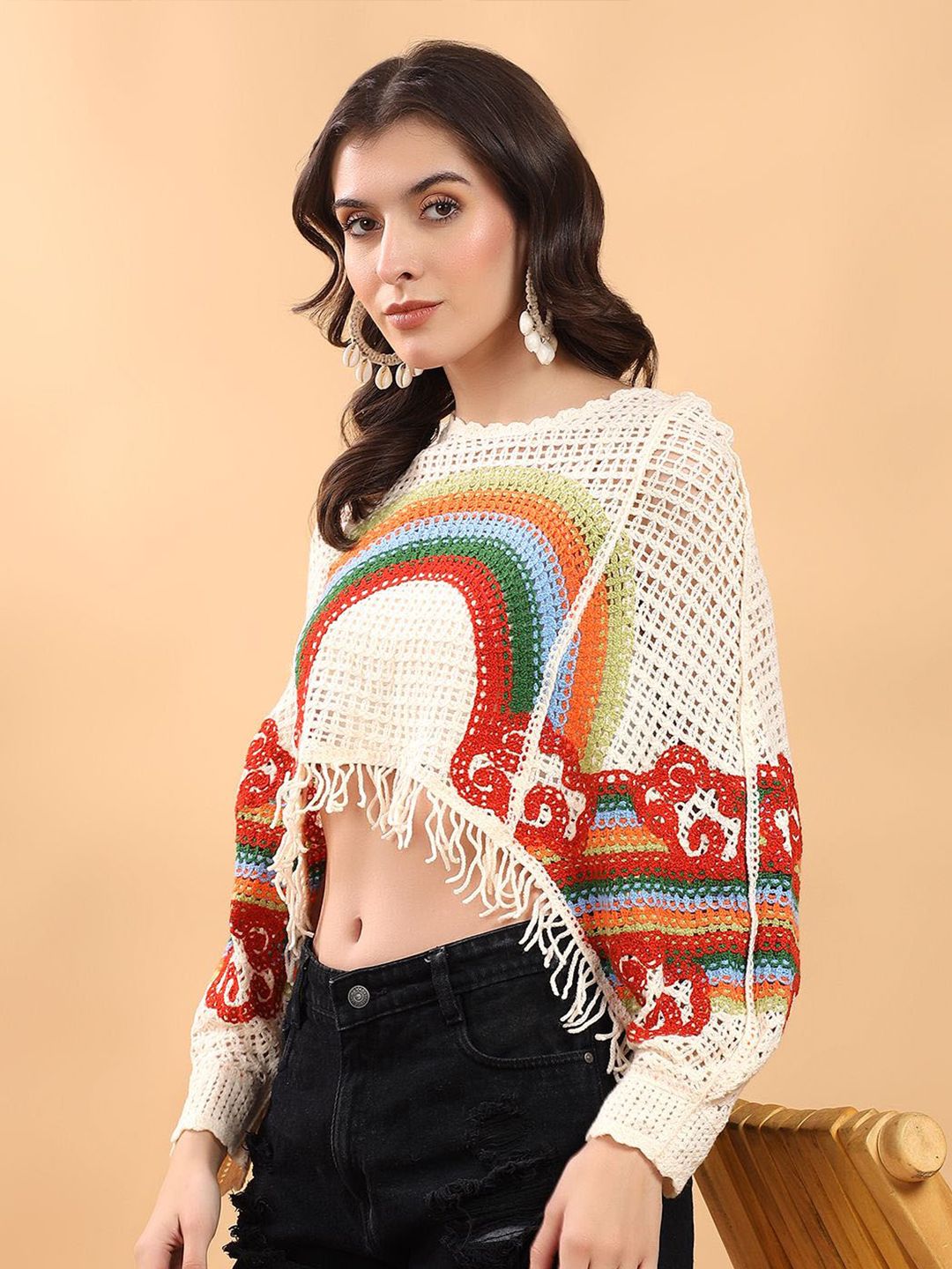 Kotty Crochet Fringed Cotton Top