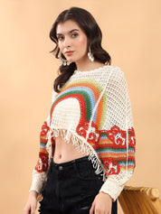 Kotty Crochet Fringed Cotton Top