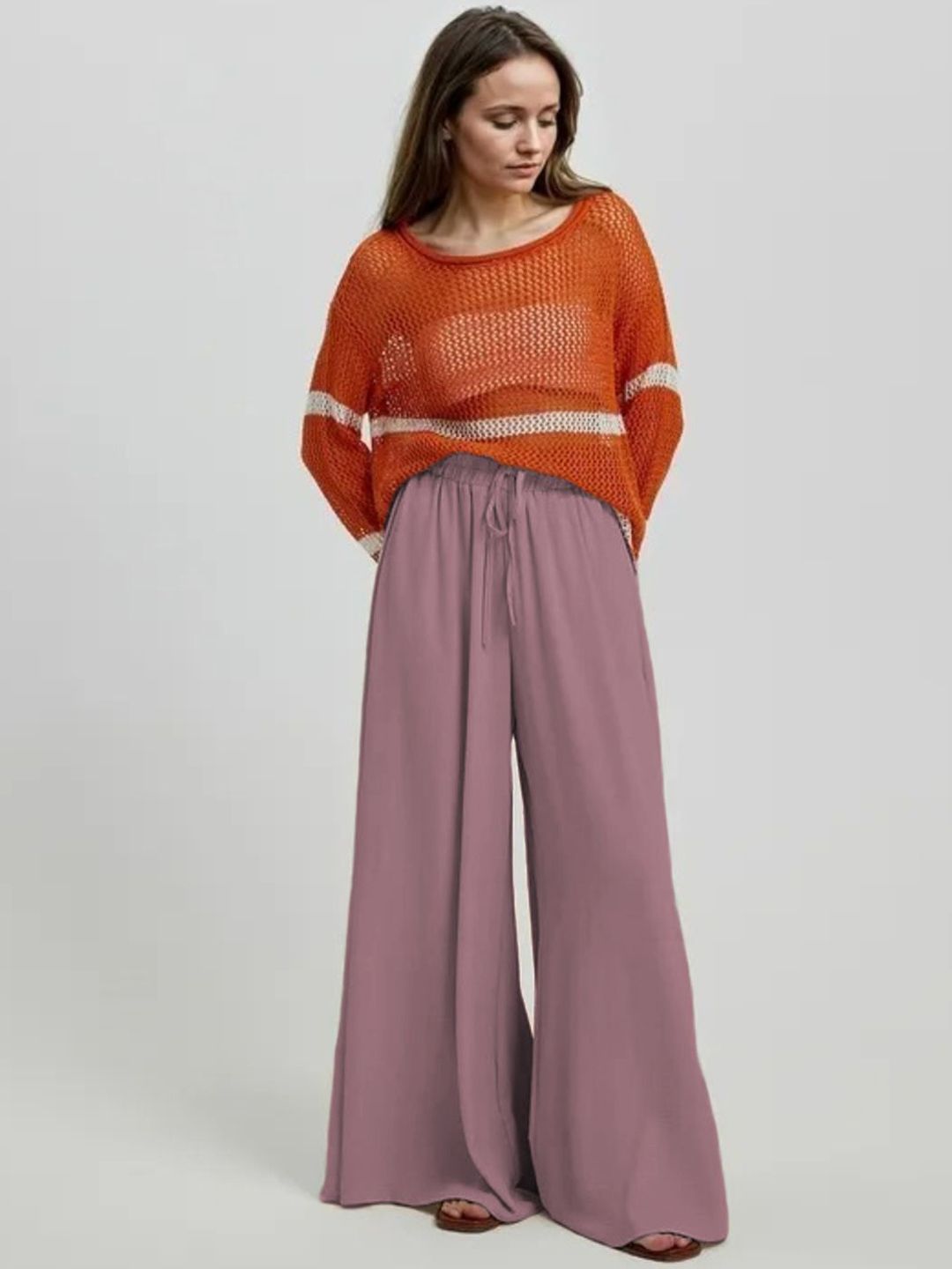 Kotty Women Relaxed Fit High-Rise Wide Leg Trousers