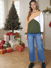 Kotty Women Colourblocked Hooded Sweatshirt