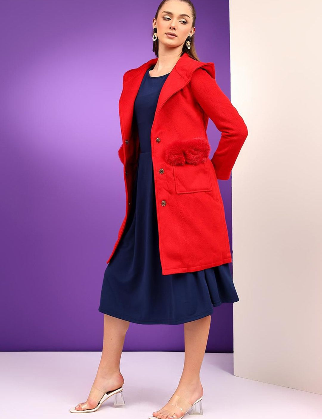 Kotty Women Hooded Single-Breasted Overcoat