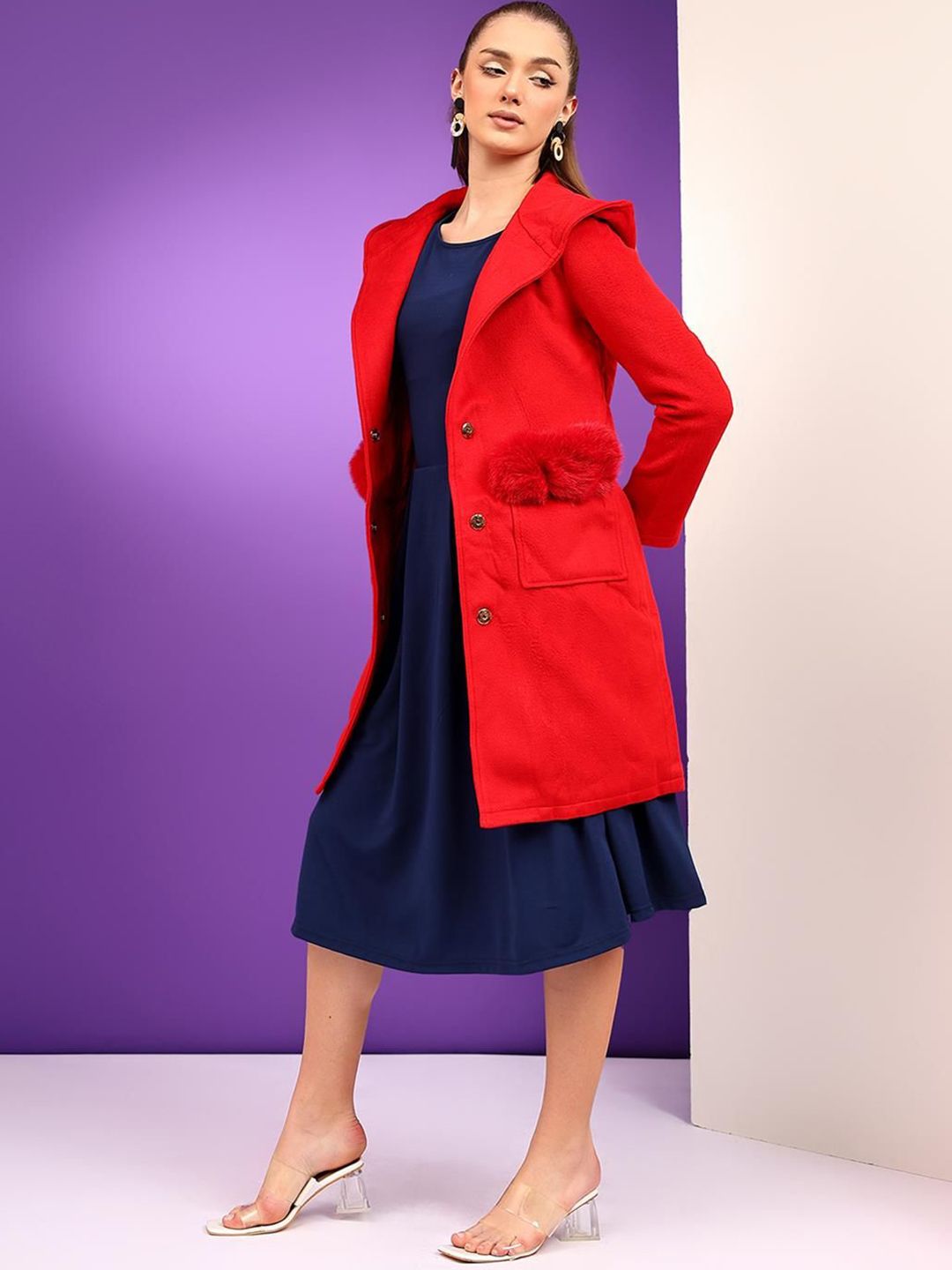 Kotty Women Hooded Single-Breasted Overcoat