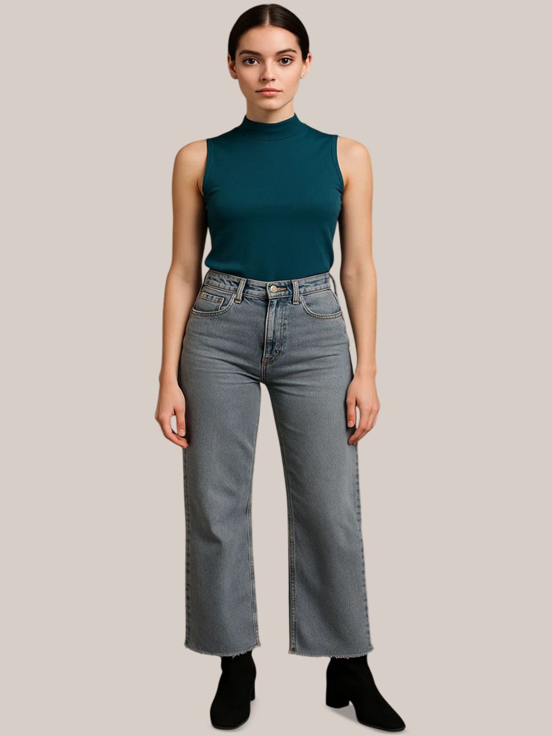 Kotty Women Straight Fit High-Rise Stretchable Jeans