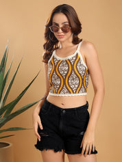 Kotty Women Ethnic Motifs Print Regular Crop Top