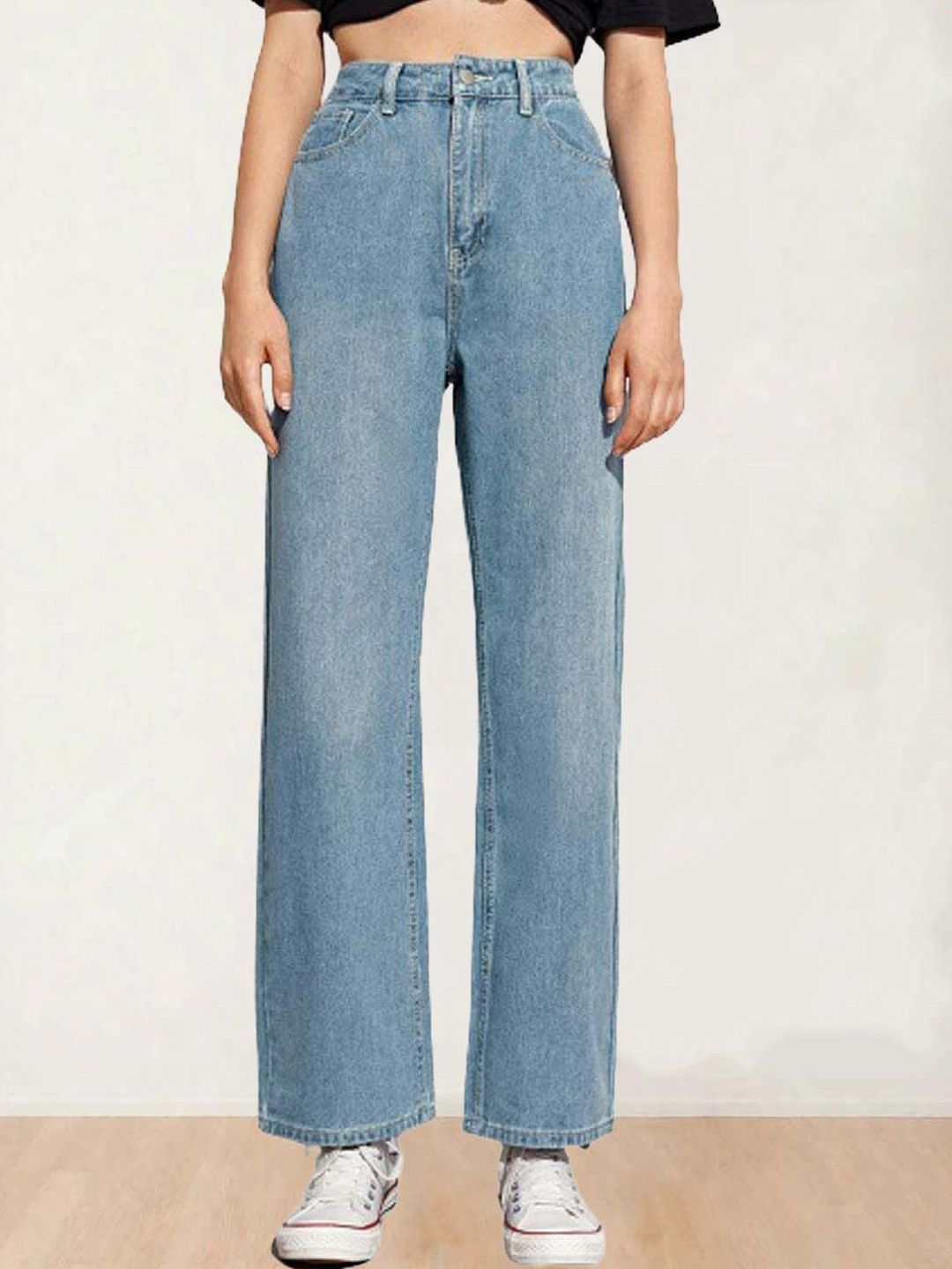 Kotty Women Straight Fit High-Rise Stretchable Jeans