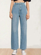 Kotty Women Straight Fit High-Rise Stretchable Jeans