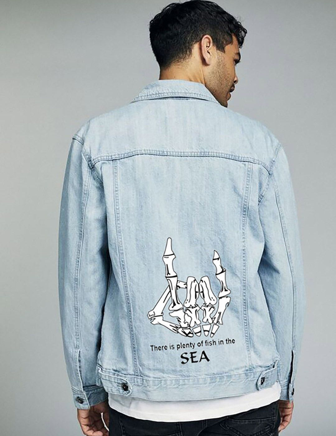 Kotty Denim Open Front Jacket With Embroidered