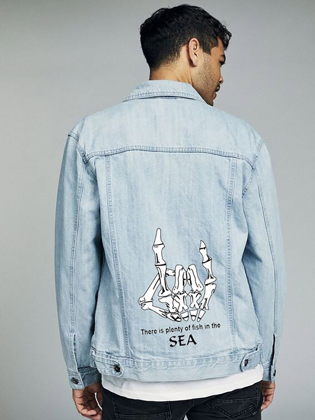 Kotty Denim Open Front Jacket With Embroidered