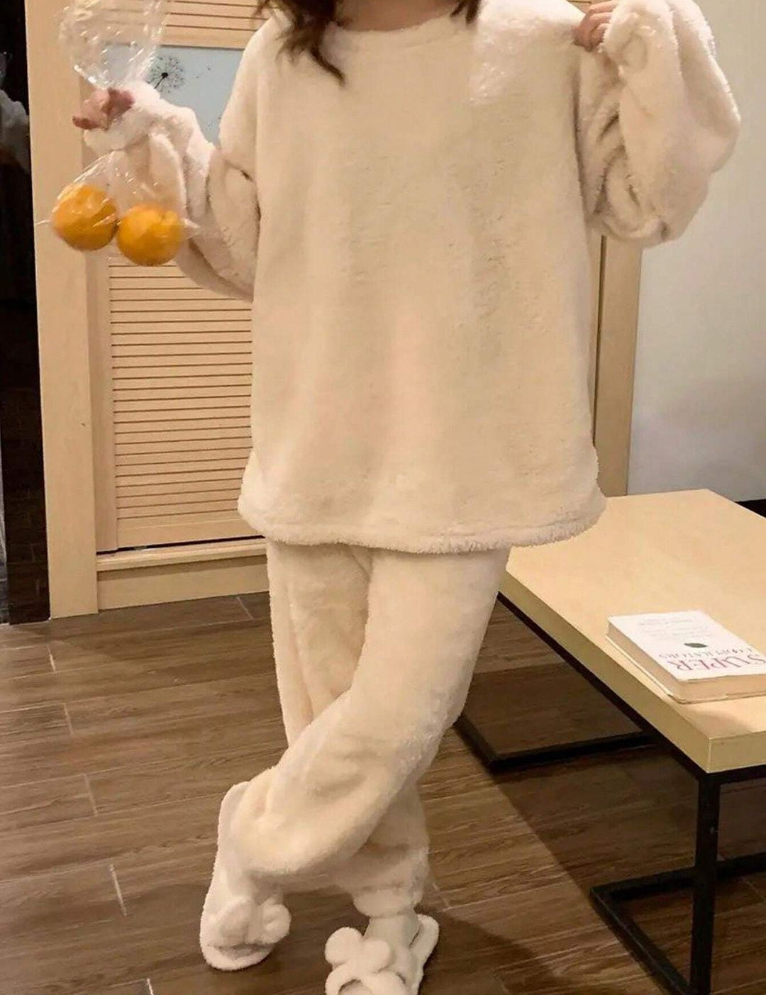 Kotty Fleece Women Round Neck Winter Co-ord Sets