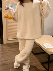 Kotty Fleece Women Round Neck Winter Co-ord Sets