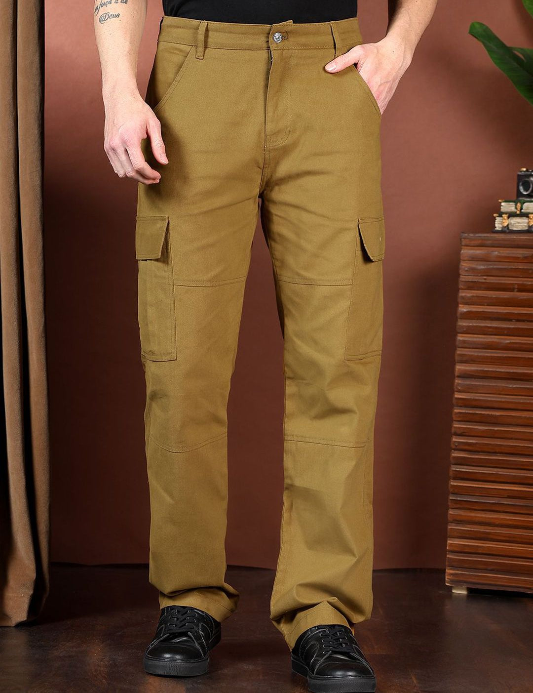 Kotty Men Relaxed Easy Wash Cargos Trousers