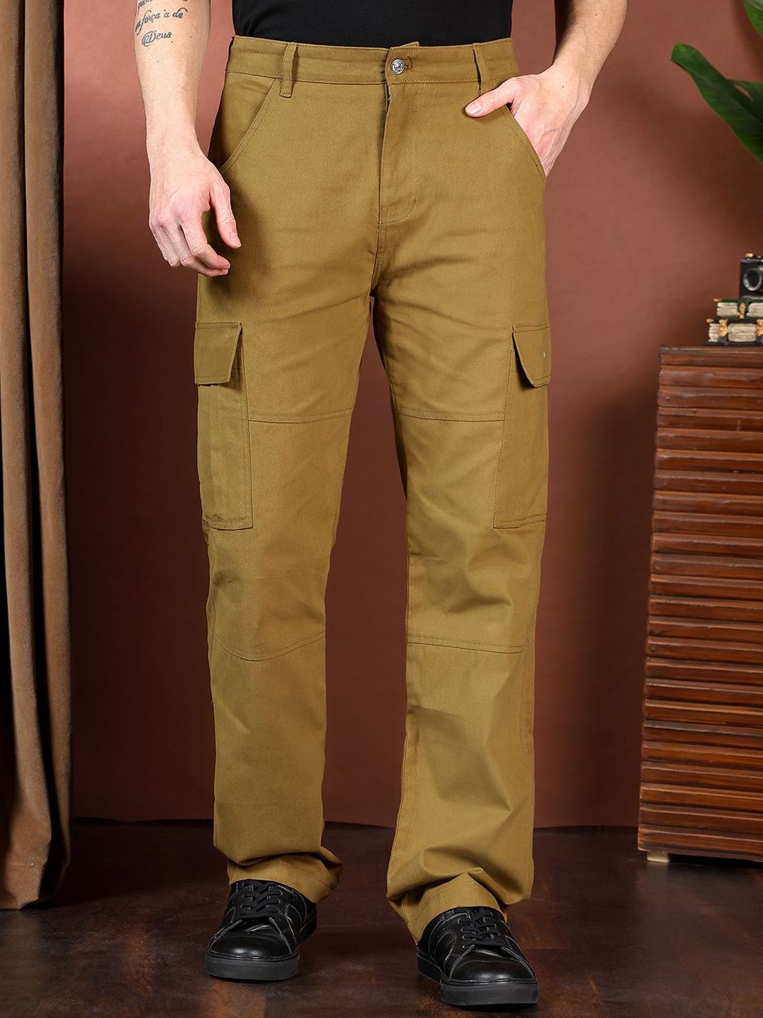 Kotty Men Relaxed Easy Wash Cargos Trousers