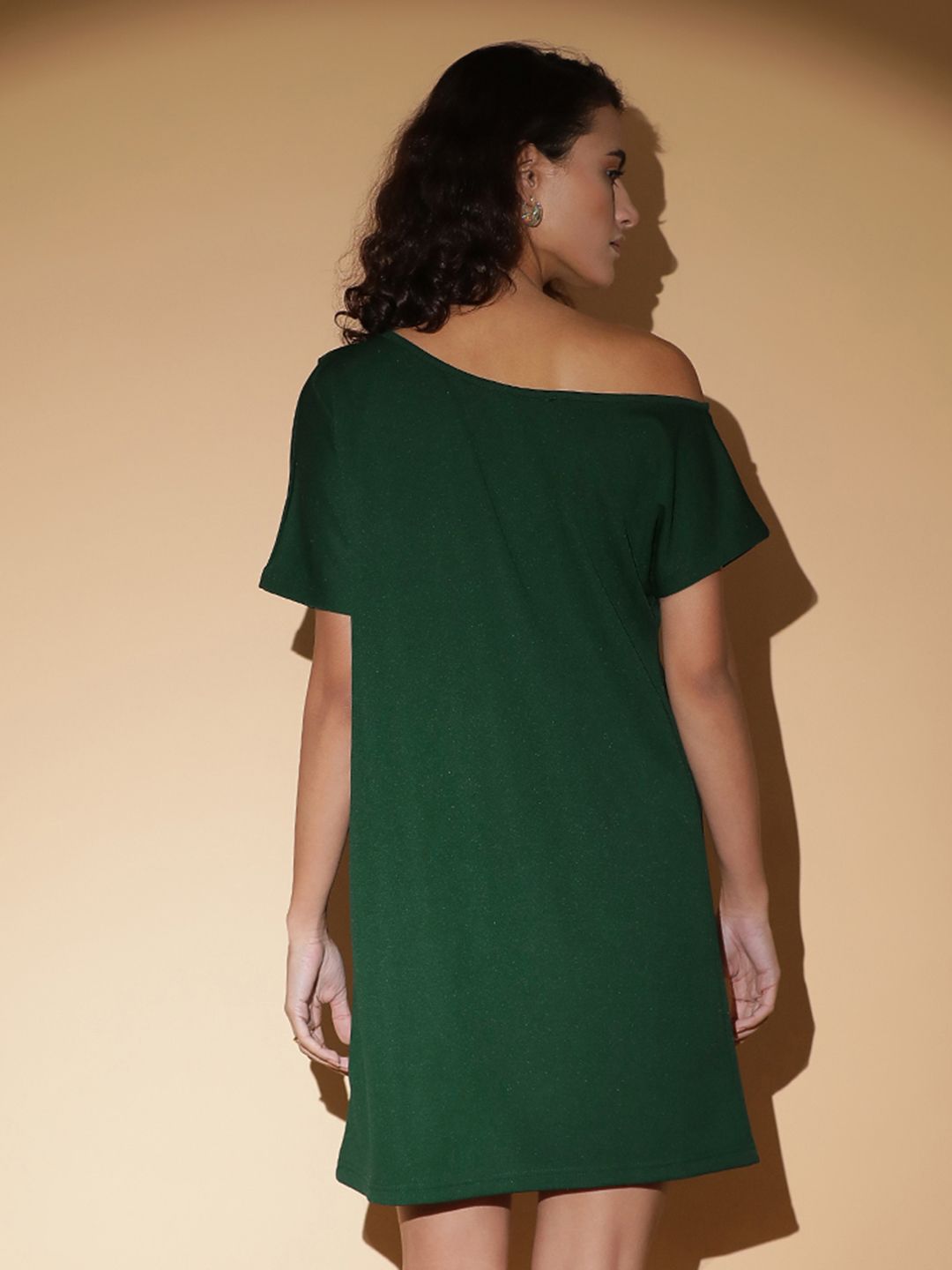 Kotty Women Solid One Shoulder A-Line Dress