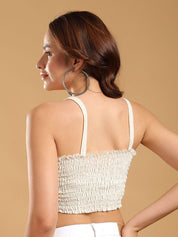 Kotty Embellished Cotton Crop Top