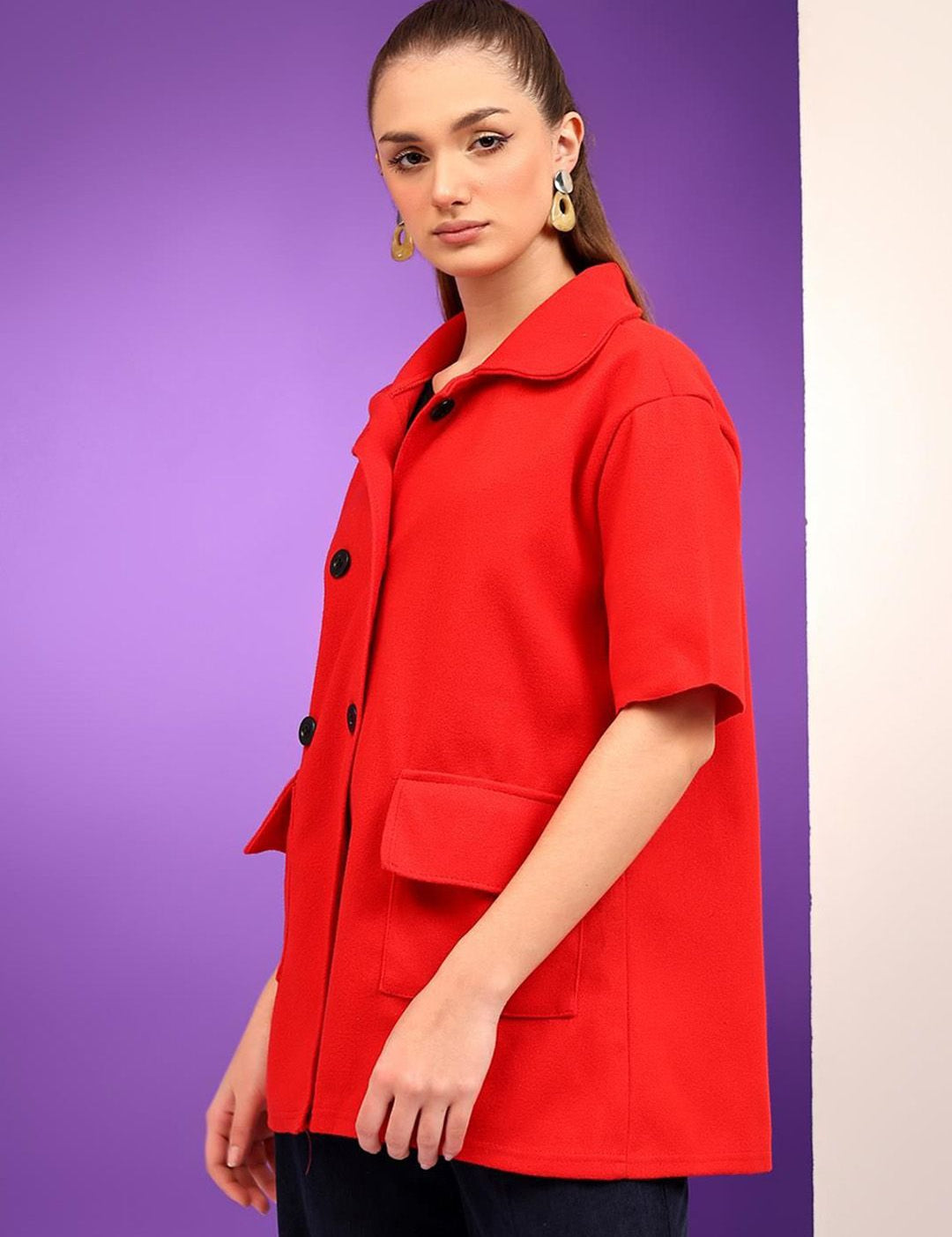 Kotty Women Notched Lapel Single-Breasted Overcoat